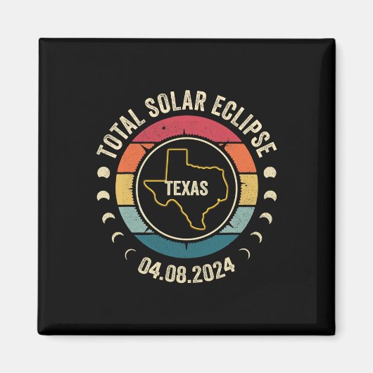Texas Total Solar Eclipse 2024 Amerikaanse totalit Magneet (Voorkant)
