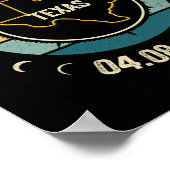 Texas Total Solar Eclipse 2024 Amerikaanse totalit Poster (Hoek)