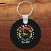 Texas Total Solar Eclipse 2024 Amerikaanse totalit Sleutelhanger (Voorkant)