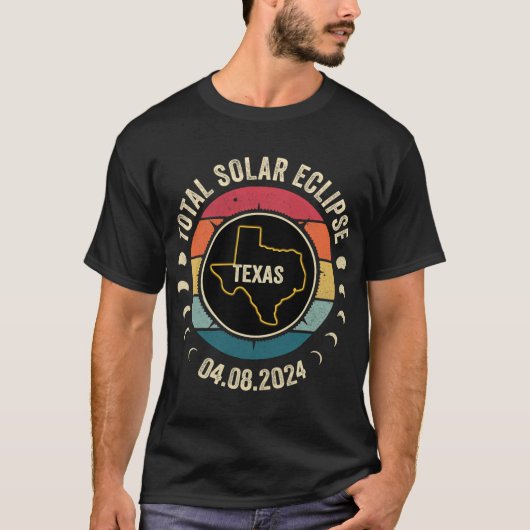 Texas Total Solar Eclipse 2024 Amerikaanse totalit T-shirt (Voorkant)