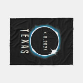 Texas Total Solar Eclipse 2024 Blauw April 8 Manne Fleece Deken (Voorkant (Horizontaal))