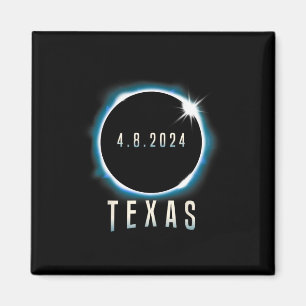 Texas Total Solar Eclipse 2024 Blauw April 8 Manne Magneet