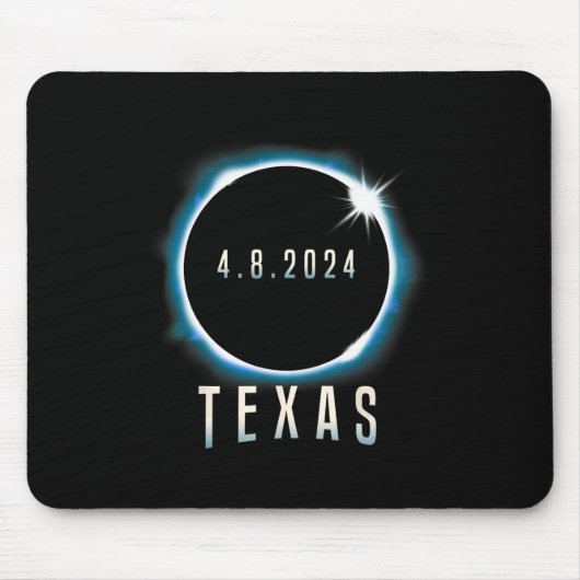 Texas Total Solar Eclipse 2024 Blauw April 8 Manne Muismat (Voorkant)