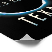 Texas Total Solar Eclipse 2024 Blauw April 8 Manne Poster (Hoek)