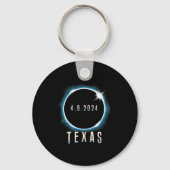 Texas Total Solar Eclipse 2024 Blauw April 8 Manne Sleutelhanger (Voorkant)