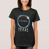 Texas Total Solar Eclipse 2024 Blauw April 8 Manne T-shirt (Voorkant)