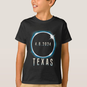 Texas Total Solar Eclipse 2024 Blauw April 8 Manne T-shirt