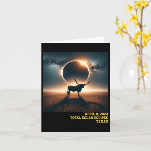 Texas Total Solar Eclipse 2024 Herdenkingsdag Astr Kaart (Gele Bloem)