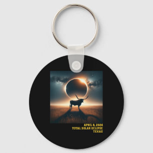 Texas Total Solar Eclipse 2024 Herdenkingsdag Astr Sleutelhanger
