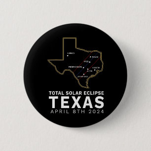 Texas Total Solar Eclipse 2024 pad van totaliteit Ronde Button 5,7 Cm