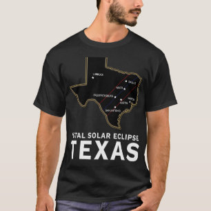 Texas Total Solar Eclipse 2024 pad van totaliteit T-shirt