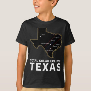 Texas Total Solar Eclipse 2024 pad van totaliteit T-shirt