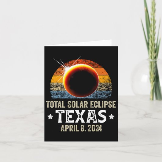 Texas Total Solar Eclipse 8 april 2024 Texas Solar Kaart (Voorkant)