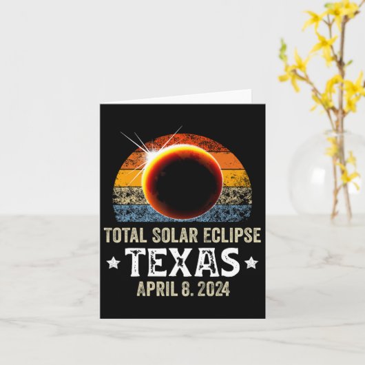 Texas Total Solar Eclipse 8 april 2024 Texas Solar Kaart (Gele Bloem)