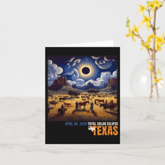 Texas Total Solar Eclipse 8 april 2024 Texas Solar Kaart (Gele Bloem)