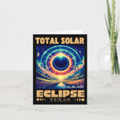 Texas Total Solar Eclipse 8 april 2024 Texas Solar Kaart (Voorkant)