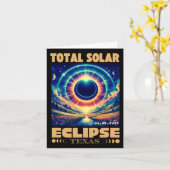 Texas Total Solar Eclipse 8 april 2024 Texas Solar Kaart (Gele Bloem)