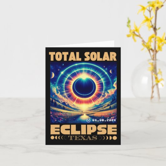 Texas Total Solar Eclipse 8 april 2024 Texas Solar Kaart (Gele Bloem)