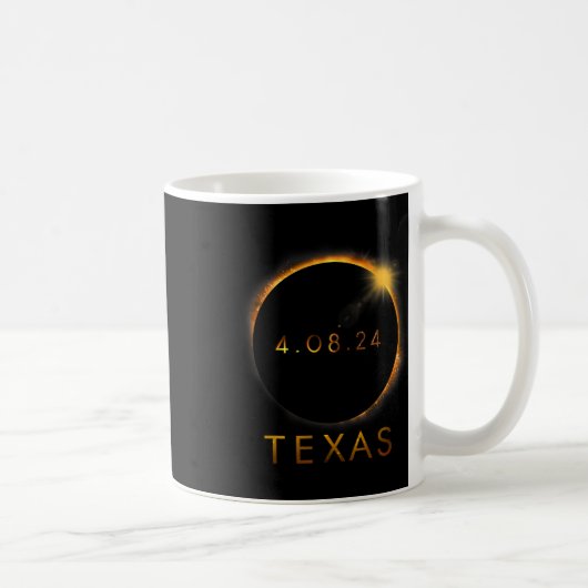 Texas Total Solar Eclipse 8 april 2024 Texas Solar Koffiemok (Rechts)