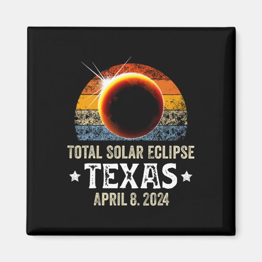 Texas Total Solar Eclipse 8 april 2024 Texas Solar Magneet (Voorkant)