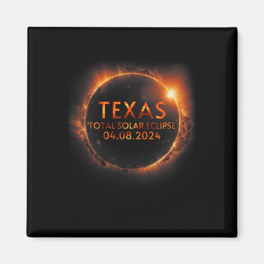 Texas Total Solar Eclipse 8 april 2024 Texas Solar Magneet (Voorkant)