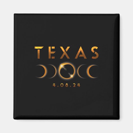 Texas Total Solar Eclipse 8 april 2024 Texas Solar Magneet (Voorkant)