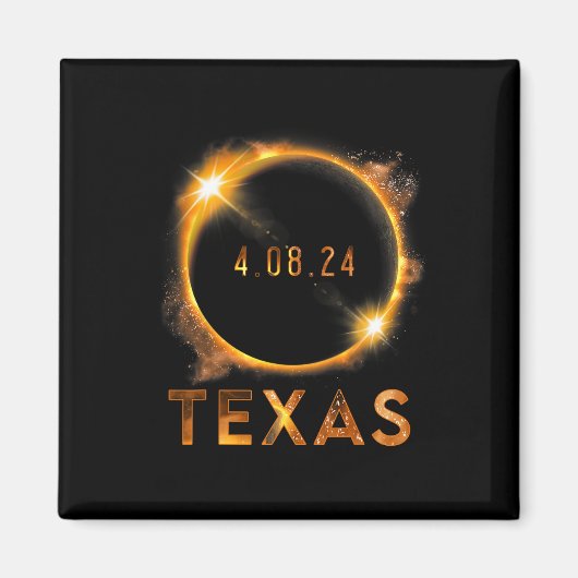 Texas Total Solar Eclipse 8 april 2024 Texas Solar Magneet (Voorkant)