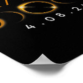 Texas Total Solar Eclipse 8 april 2024 Texas Solar Poster (Hoek)
