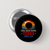 Texas Total Solar Eclipse 8 april 2024 Texas Solar Ronde Button 5,7 Cm (Voorkant /achterkant)