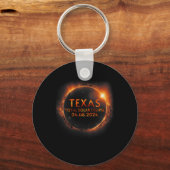 Texas Total Solar Eclipse 8 april 2024 Texas Solar Sleutelhanger (Voorkant)