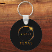 Texas Total Solar Eclipse 8 april 2024 Texas Solar Sleutelhanger (Voorkant)