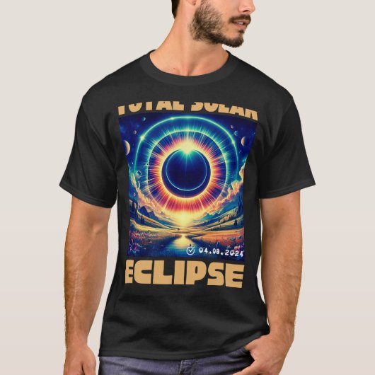 Texas Total Solar Eclipse 8 april 2024 Texas Solar T-shirt (Voorkant)