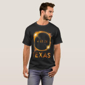 Texas Total Solar Eclipse 8 april 2024 Texas Solar T-shirt (Voorkant volledig)