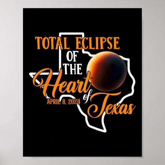 Texas Total Solar Eclipse April 8 2024 Verenigde S Poster (Voorkant)