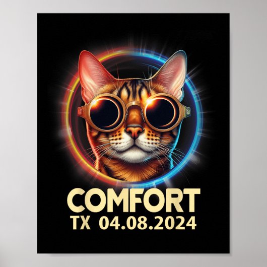Texas Totale Zonsverduistering 2024 Poster (Voorkant)