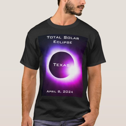 Texas Totale zonsverduistering 8 april 2024 T-shirt (Voorkant)