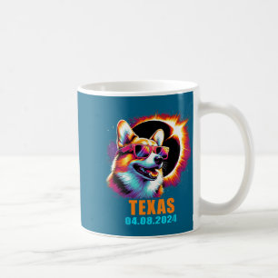 Texas Totale Zonsverduistering Corgi Illustratie Koffiemok