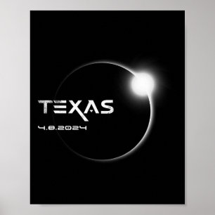 Texas Totality 4.08.2024 Totale Zonsverduistering  Poster