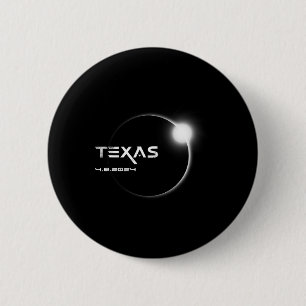 Texas Totality 4.08.2024 Totale Zonsverduistering  Ronde Button 5,7 Cm
