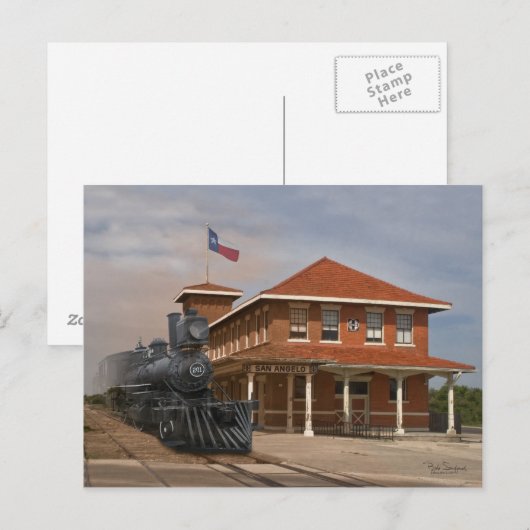 TEXAS - Train Station San Angelo Briefkaart (Voorkant / Achterkant)