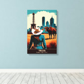 Texas Travel: Alles is groter Canvas Afdruk (Insitu (Houten vloer))