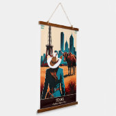 Texas Travel: alles is groter in Texas Hangend Wandkleed (Gebogen)