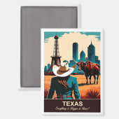 Texas Travel: alles is groter in Texas Magneet (Voorkant / Achterkant)