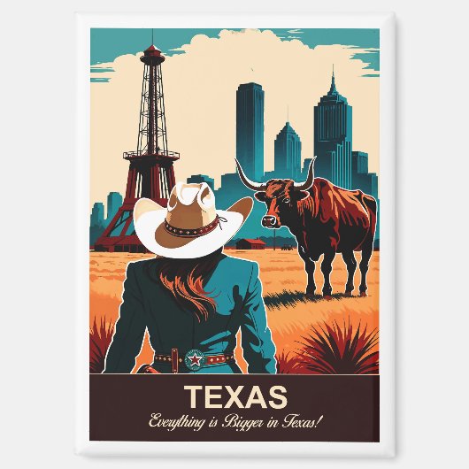 Texas Travel: alles is groter in Texas Magneet (Voorkant)