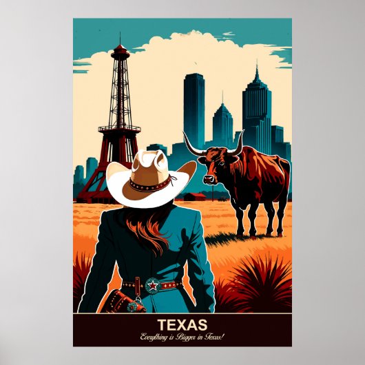 Texas Travel: alles is groter reizen Poster (Voorkant)