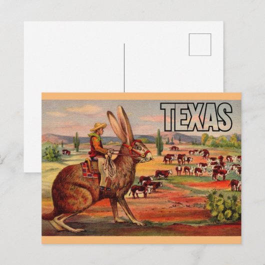 Texas Travel Greetings Briefkaart - Vintage Travel (Voorkant / Achterkant)