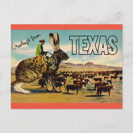 Texas Travel Greetings Briefkaart - Vintage Travel (Voorkant)