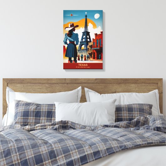 Texas Travel: Het is als een heel ander land Canvas Afdruk (Insitu (Slaapkamer))
