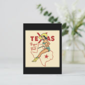Texas Travel  Pin Up Meisje Briefkaart (Staand voorkant)