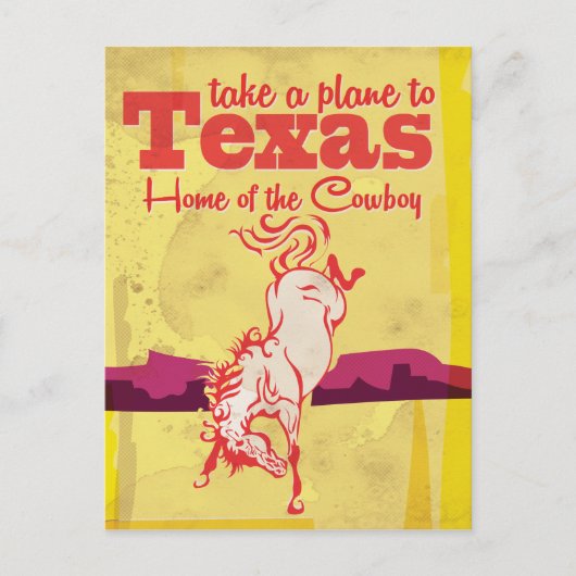  Texas Travel Poster-afdruk Briefkaart (Voorkant)